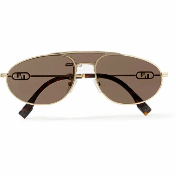 NEW Fendi FE40072U 30E  Fendi - O'Lock Aviator-Style Gold-Tone Sunglasses - Picture 2 of 9